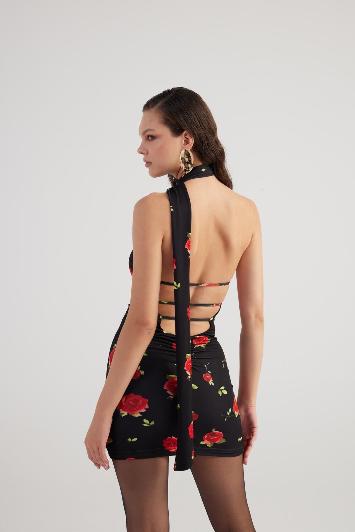 Minikleid mit Rosenmuster
