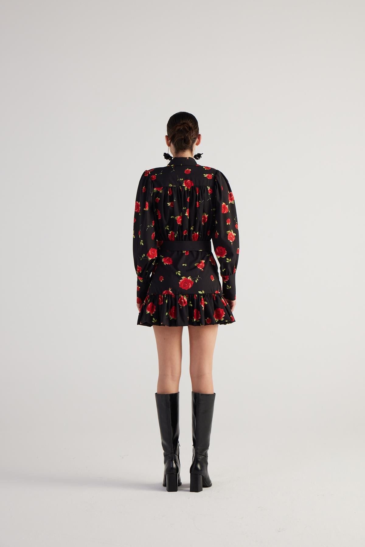 Minikleid mit Rosenmuster