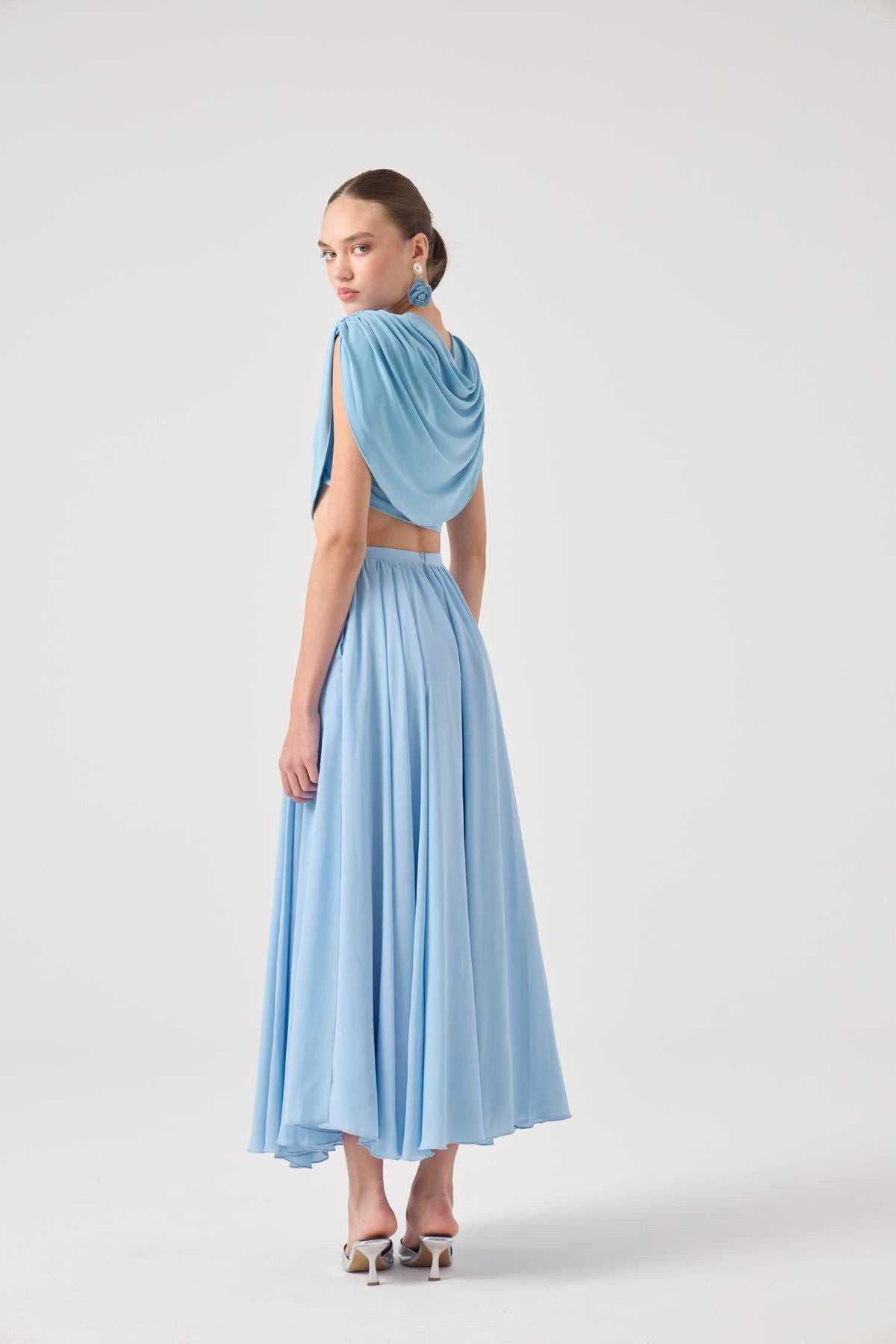 Alanna Schwarzes Chiffon Top Set