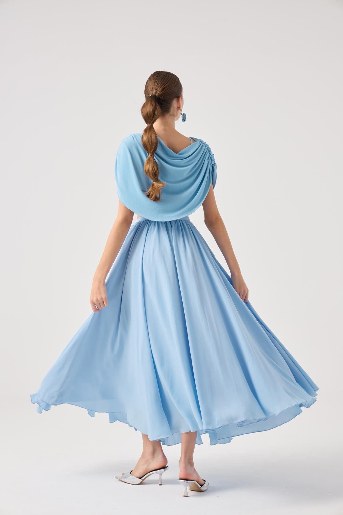 Alanna Schwarzes Chiffon Top Set