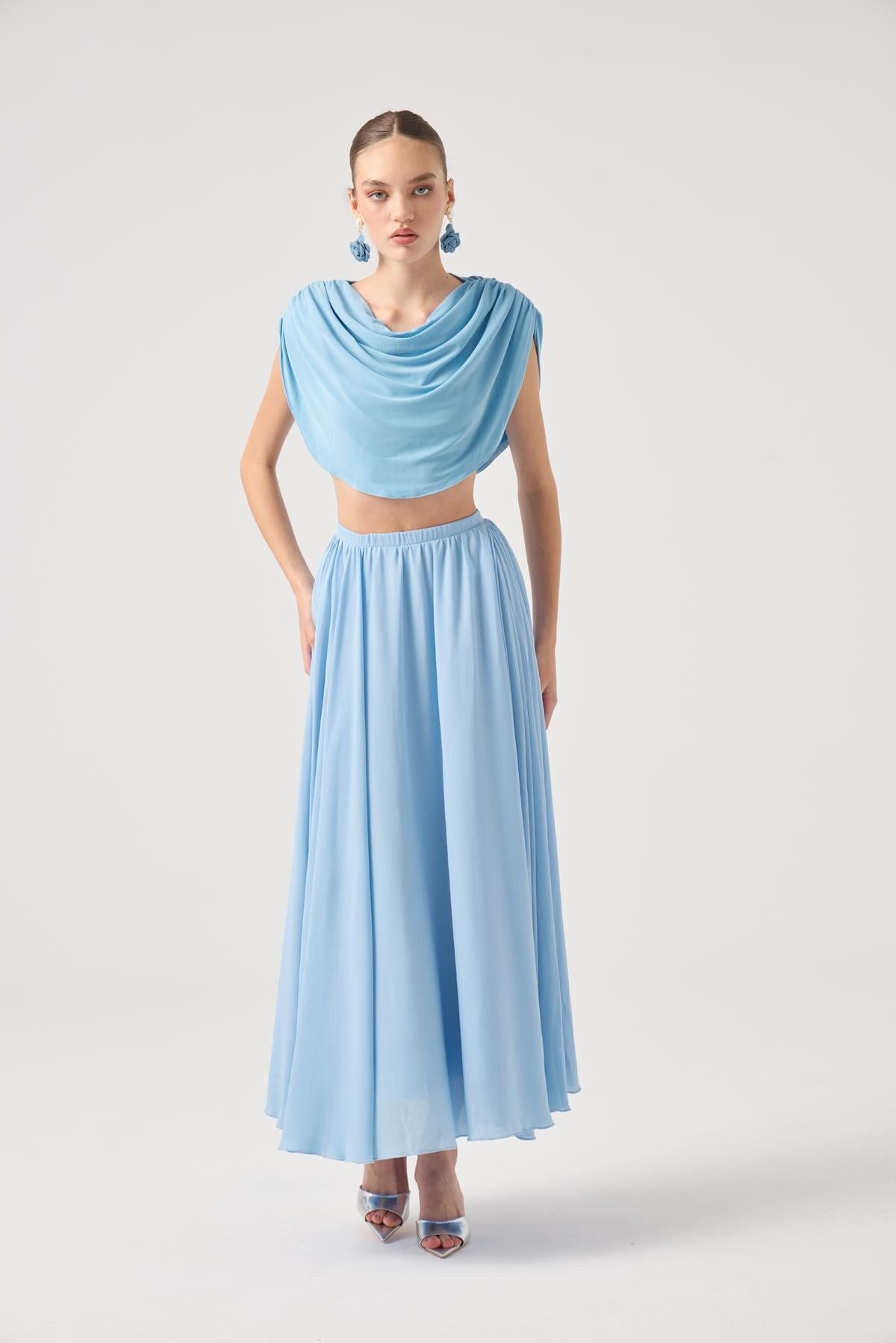 Alanna Schwarzes Chiffon Top Set