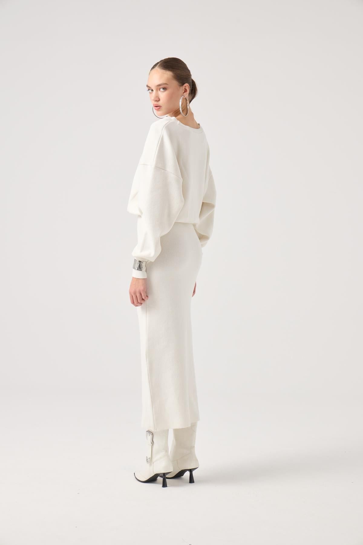 Weiches Jacey Strickkleid Lang