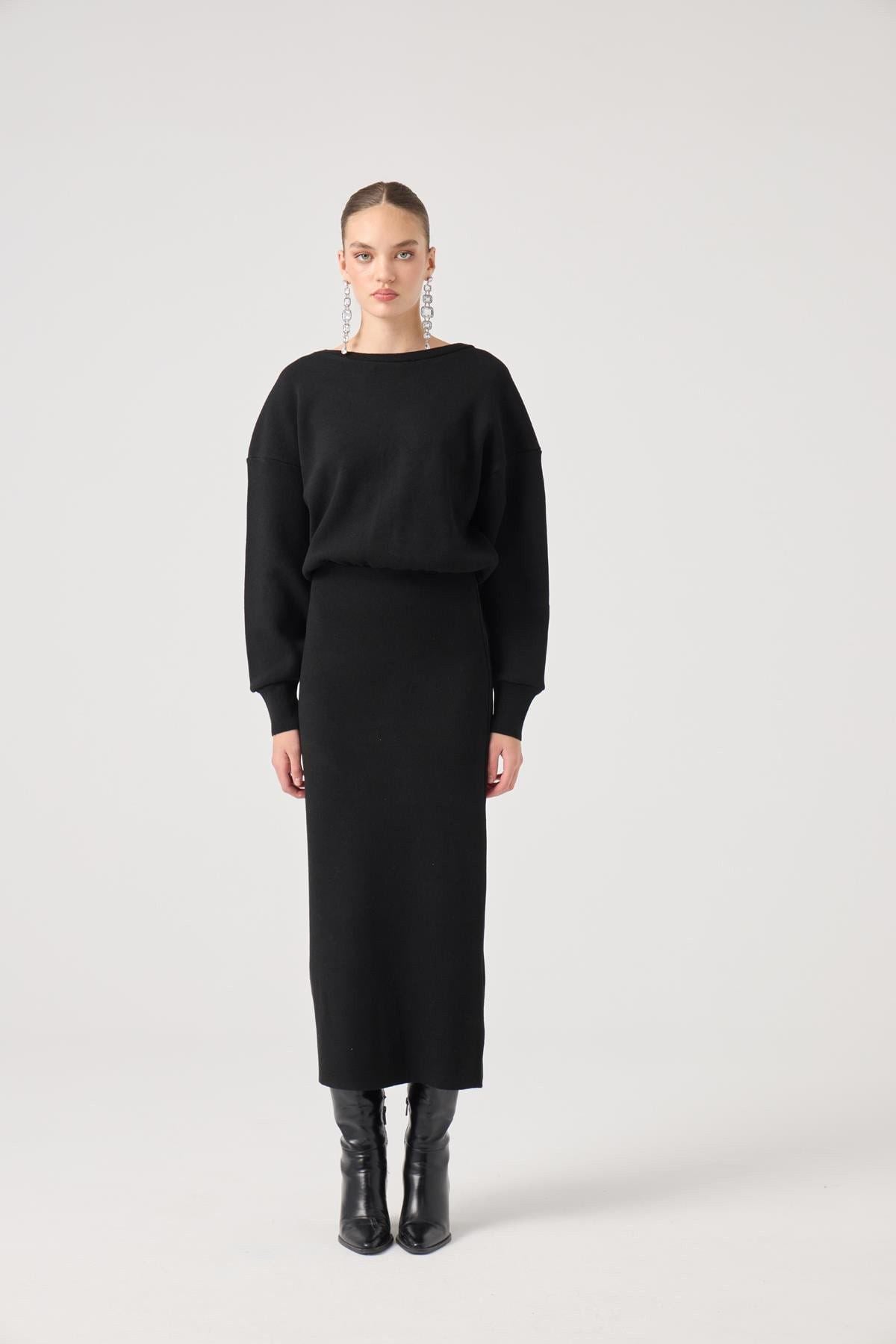 Weiches Jacey Strickkleid Lang