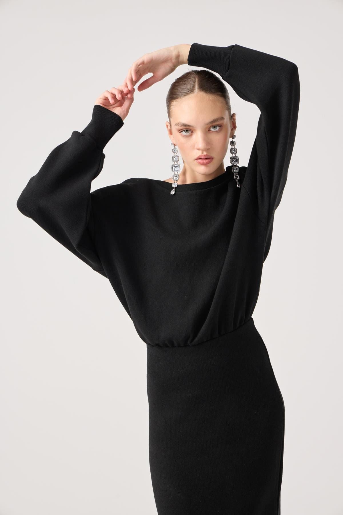 Weiches Jacey Strickkleid Lang
