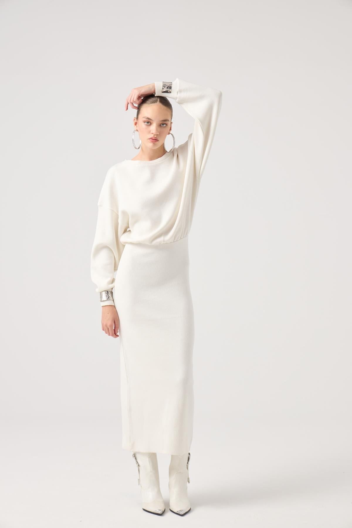 Weiches Jacey Strickkleid Lang