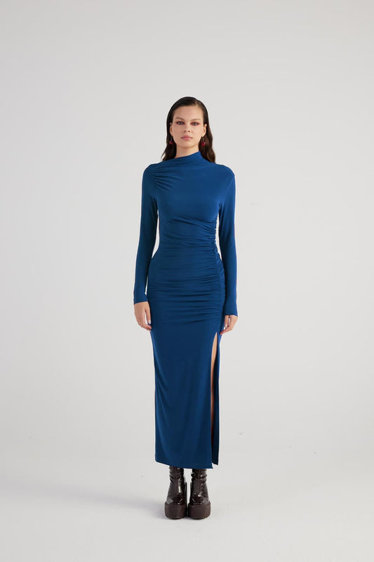 Langes Drapiertes Maxi-Kleid