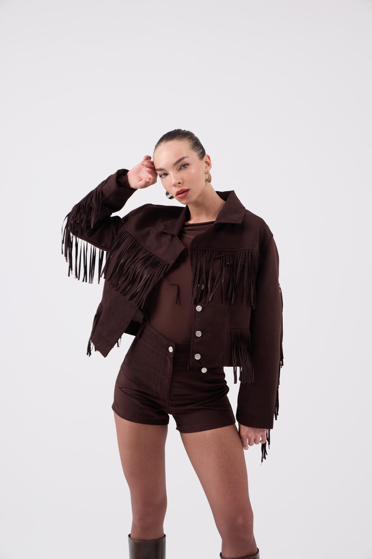Fransige Veloursjacke Valeri