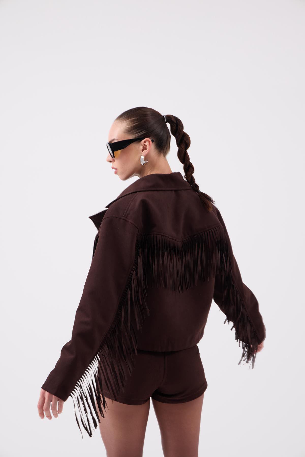 Fransige Veloursjacke Valeri