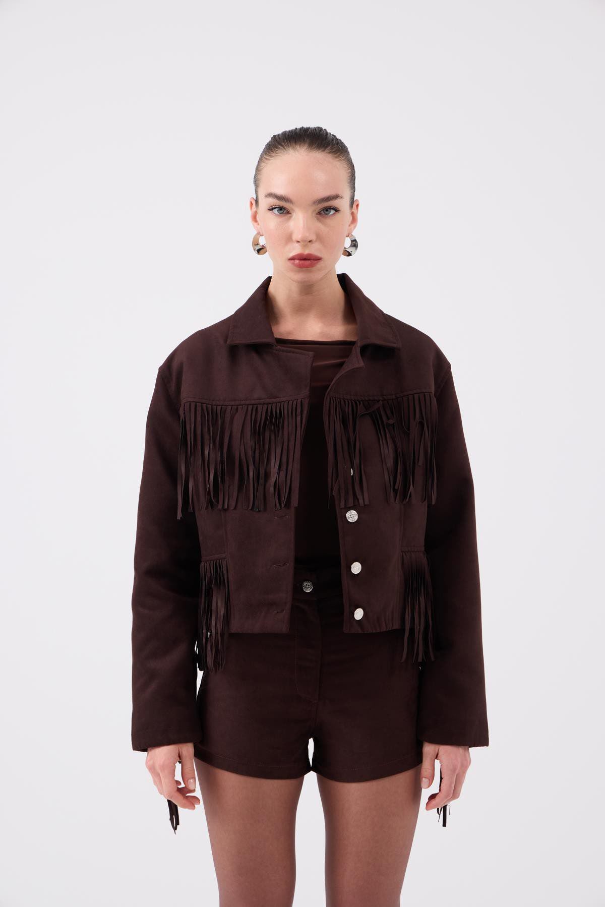 Fransige Veloursjacke Valeri