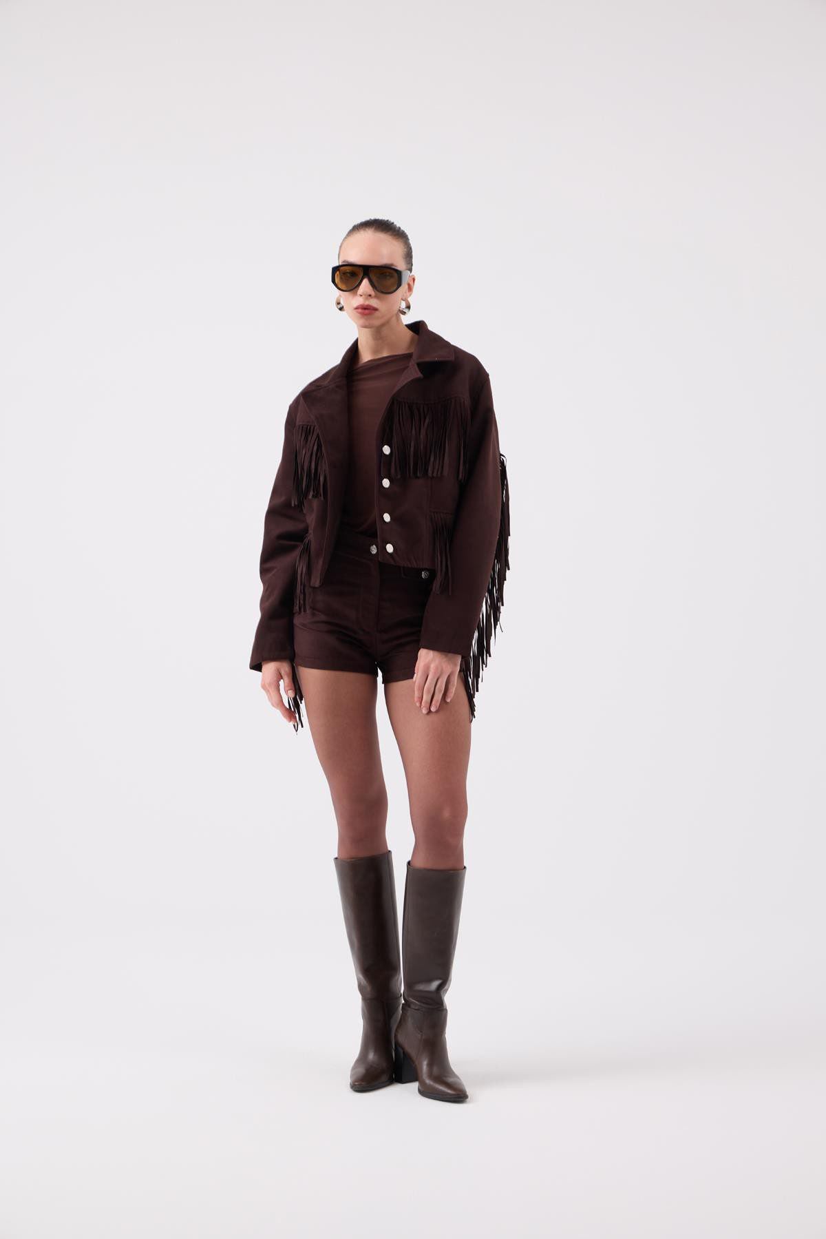 Fransige Veloursjacke Valeri
