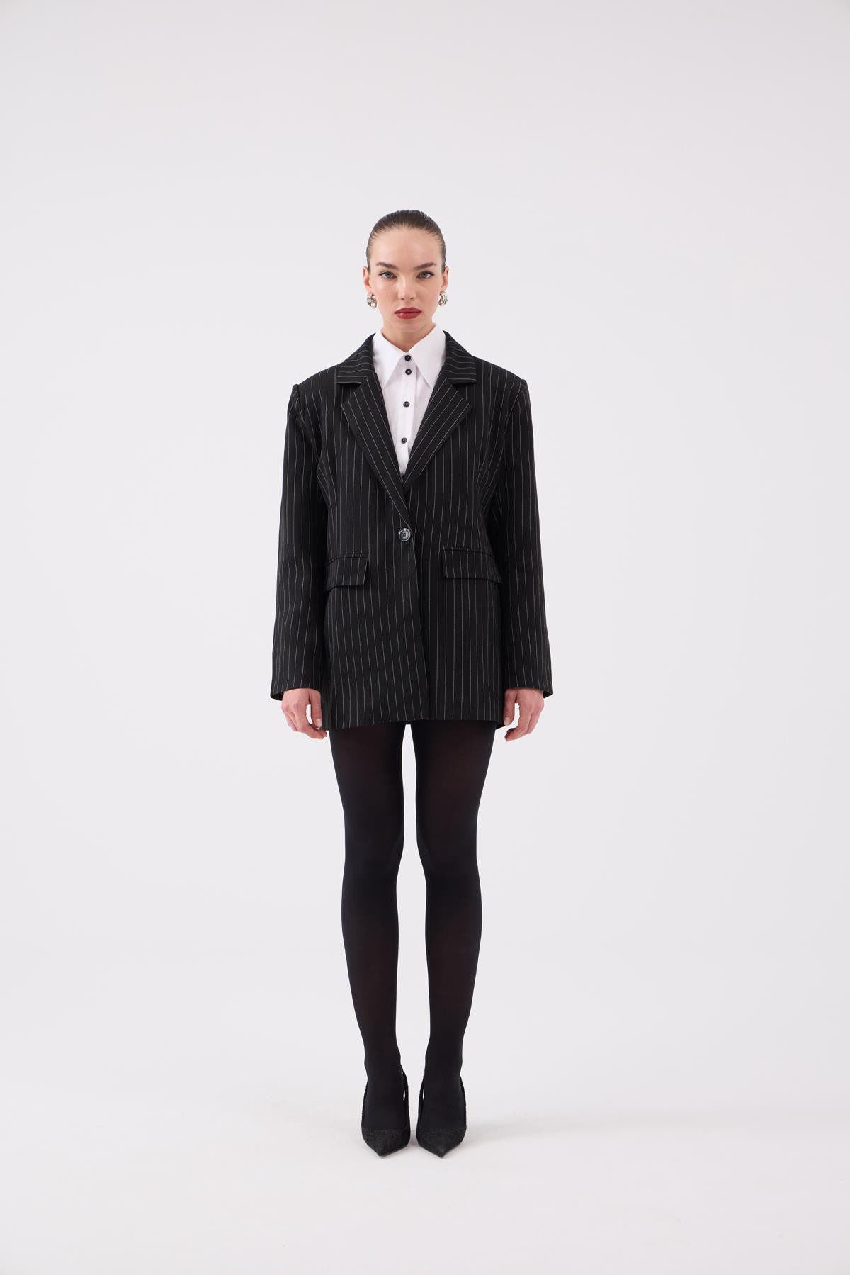 Oversized gestreifter Blazer