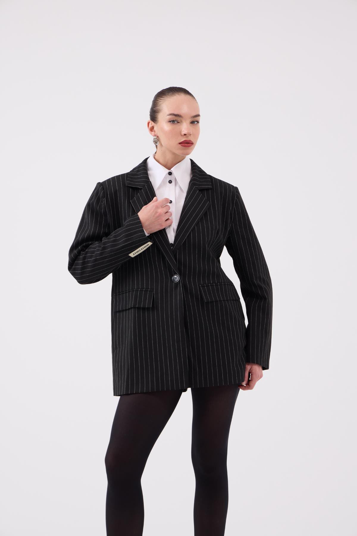 Oversized gestreifter Blazer