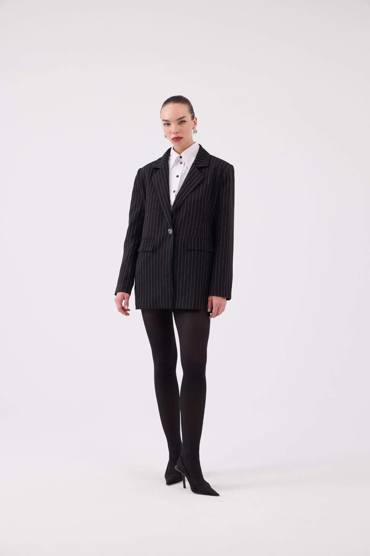 Oversized gestreifter Blazer