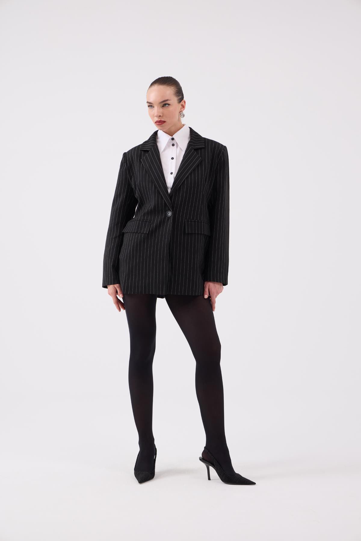 Oversized gestreifter Blazer