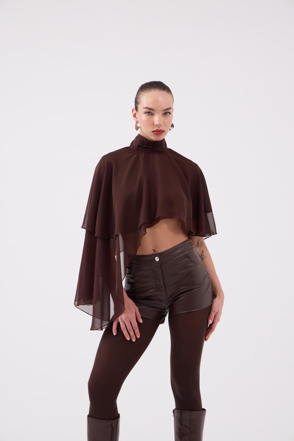 Bena Bluse im Velours-Design