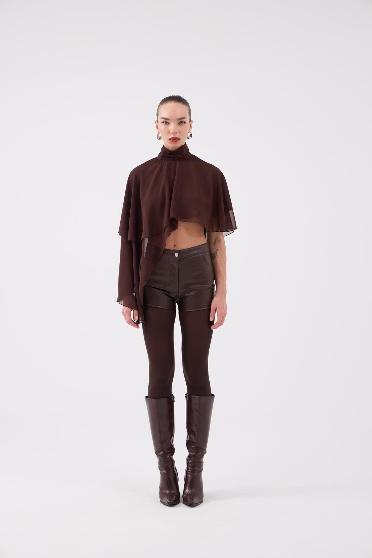 Bena Bluse im Velours-Design