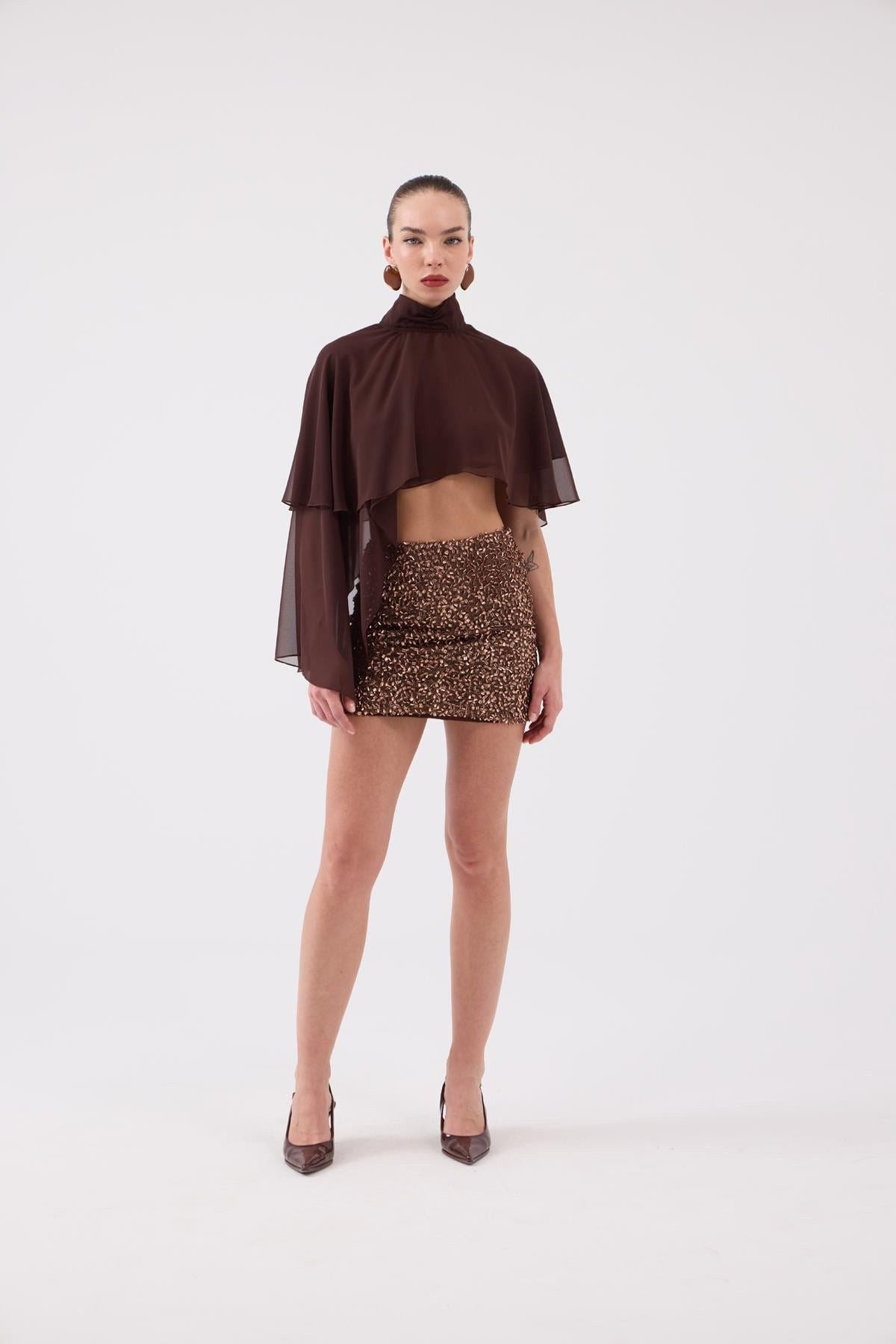 Bena Bluse im Velours-Design