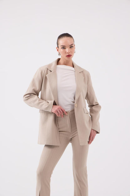 gestreifter Blazer mit Polsterung