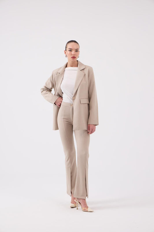 gestreifter Blazer mit Polsterung