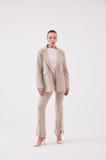 gestreifter Blazer mit Polsterung