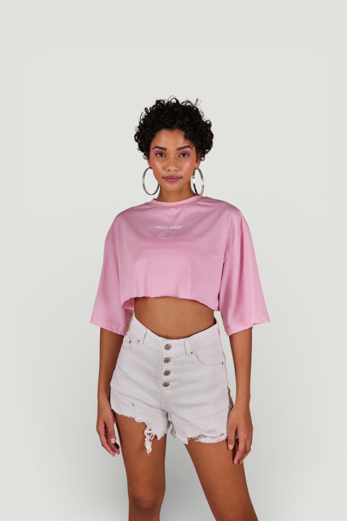 Holly Crop T-Shirt mit Rundhalsausschnitt
