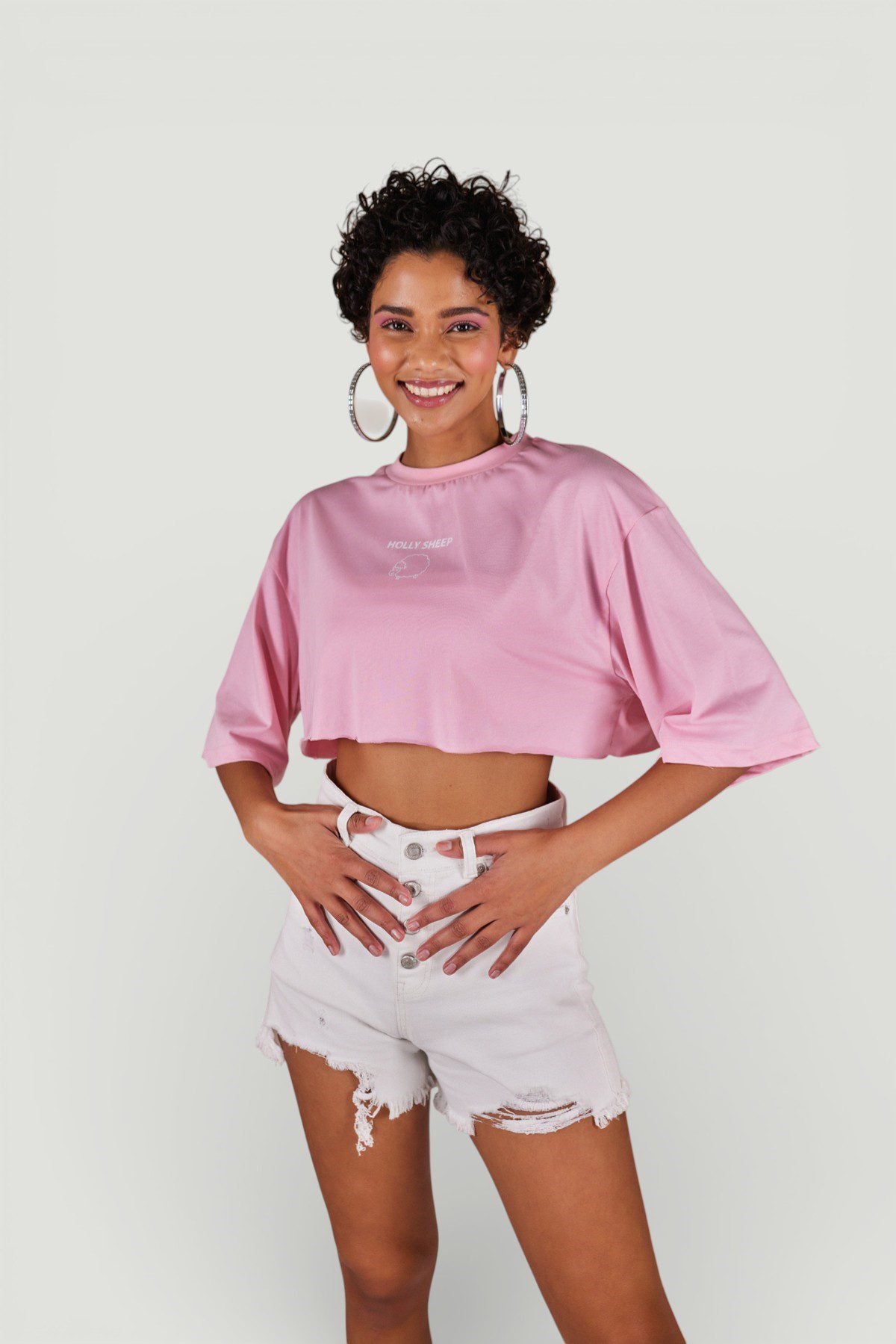 Holly Crop T-Shirt mit Rundhalsausschnitt