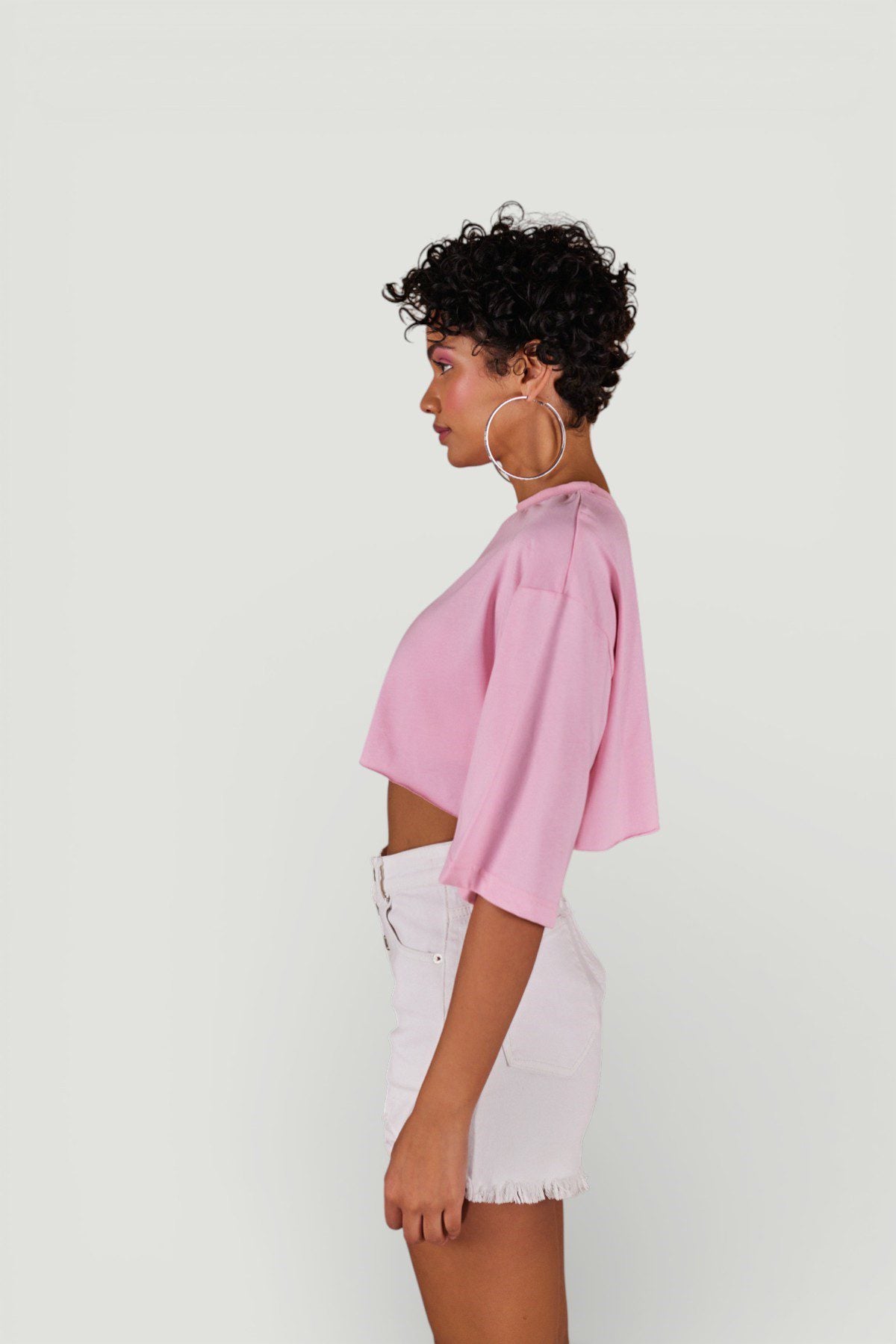 Holly Crop T-Shirt mit Rundhalsausschnitt