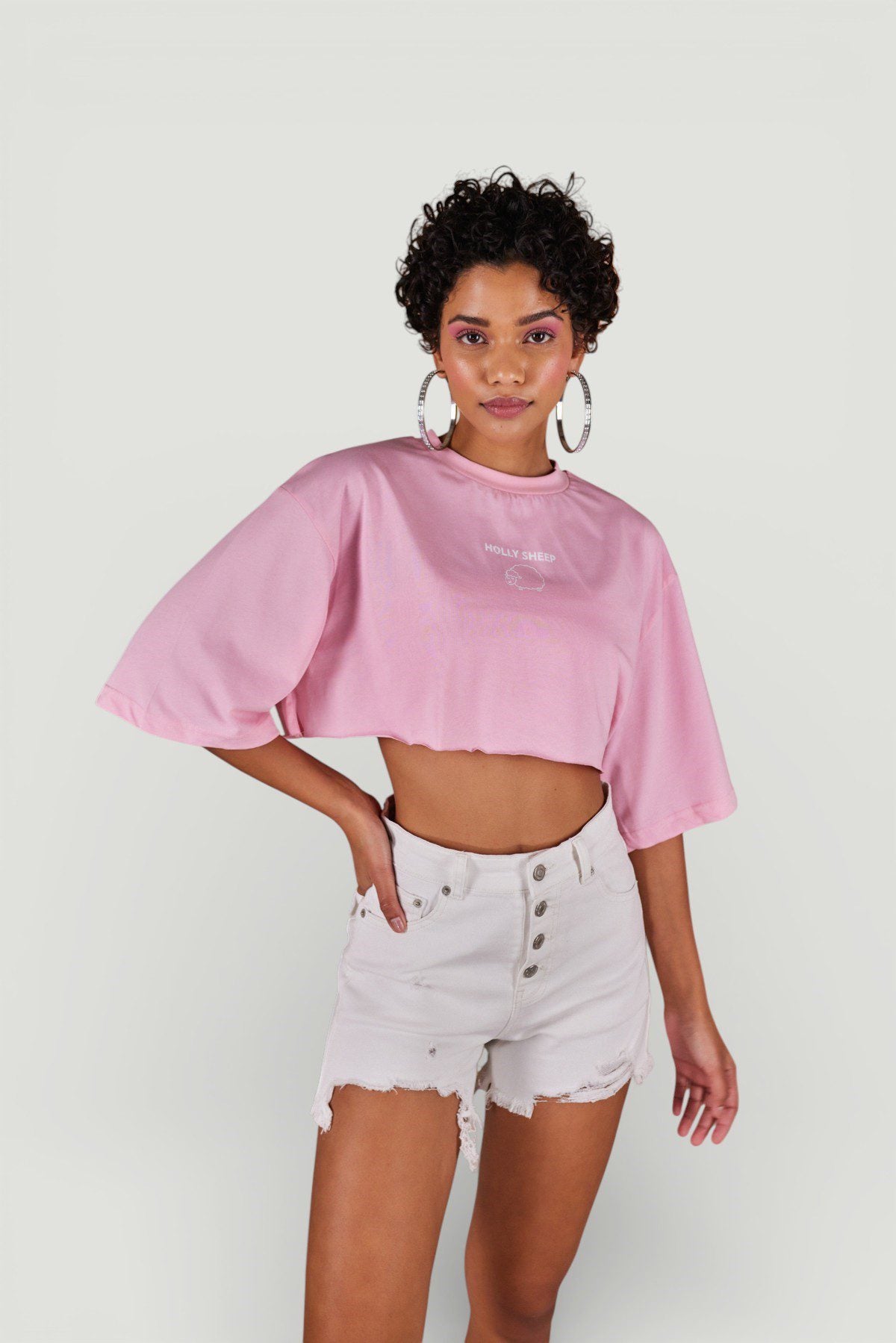 Holly Crop T-Shirt mit Rundhalsausschnitt