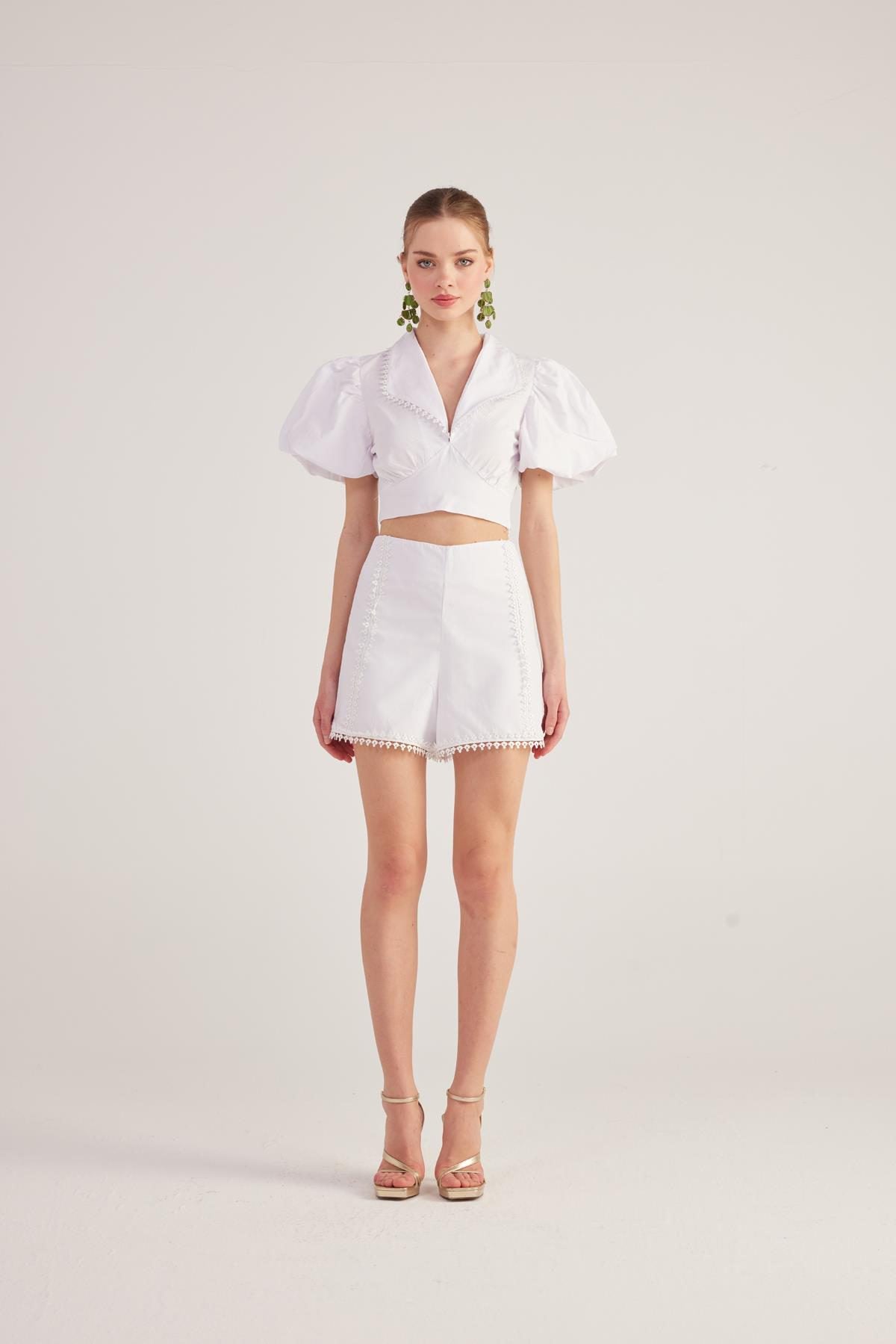 Gefütterte Broderie Popeline Fairy Shorts