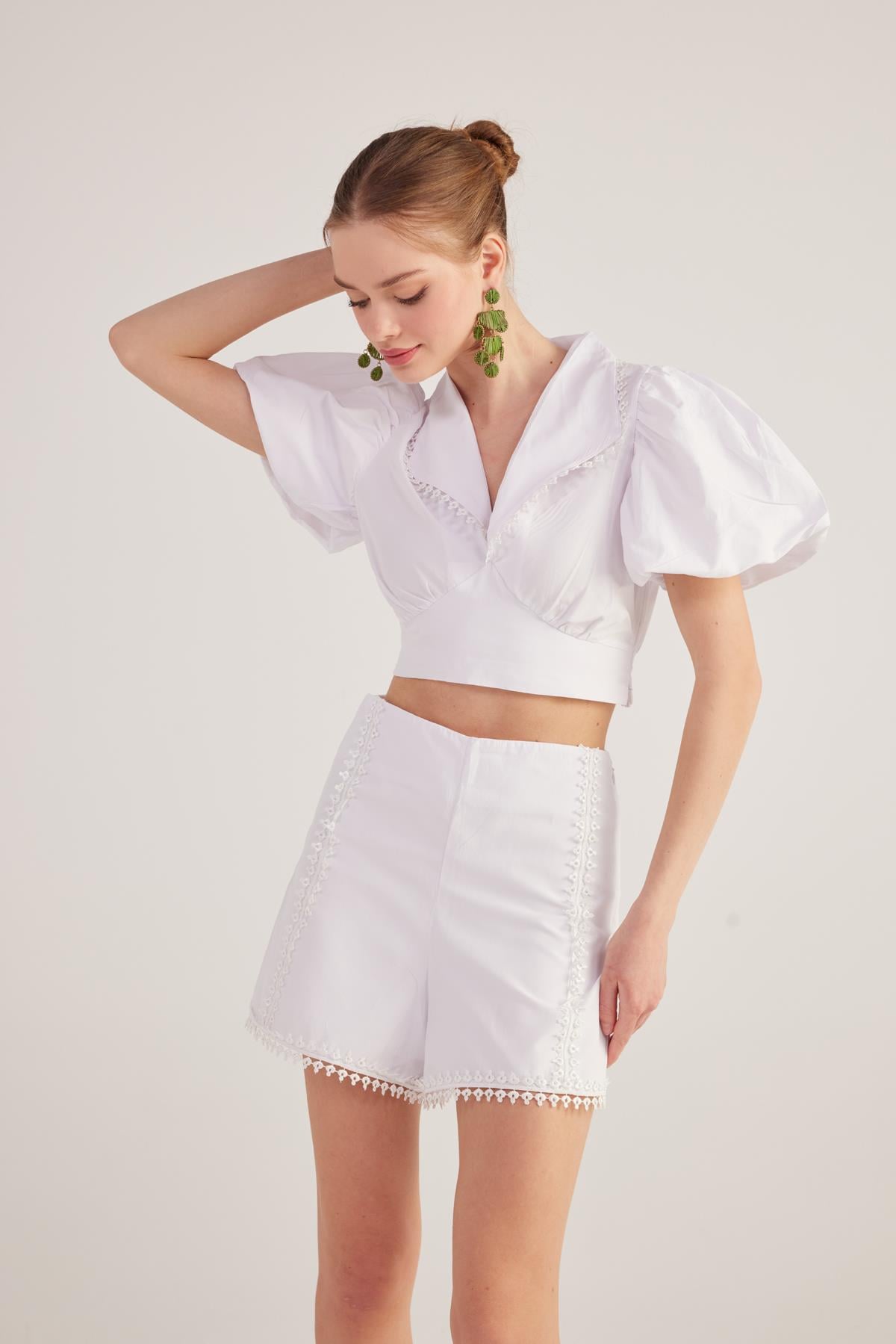 Gefütterte Broderie Popeline Fairy Shorts