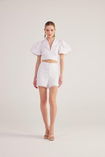 Gefütterte Broderie Popeline Fairy Shorts