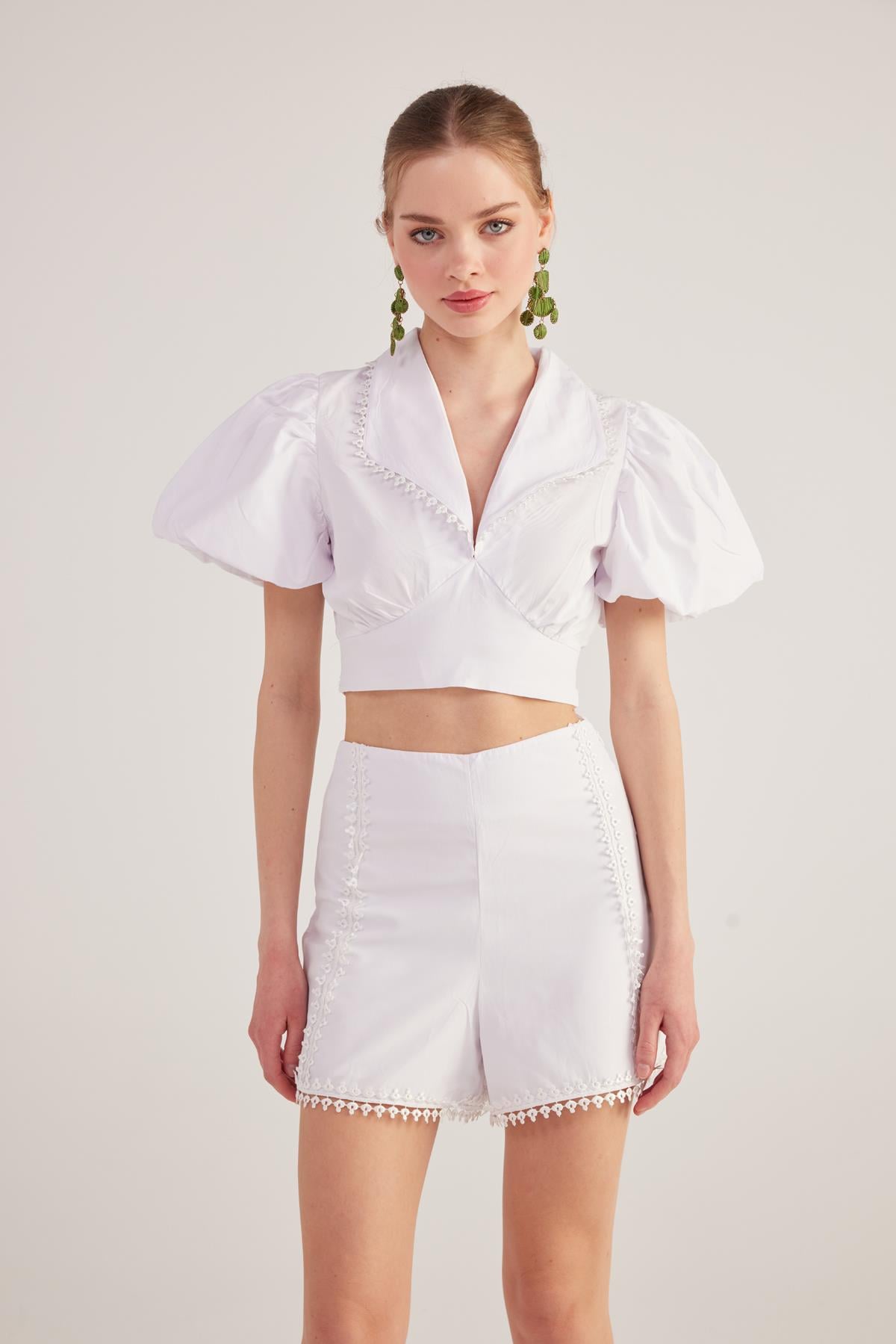 Gefütterte Broderie Popeline Fairy Shorts