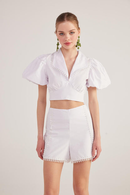 Gefütterte Broderie Popeline Fairy Shorts