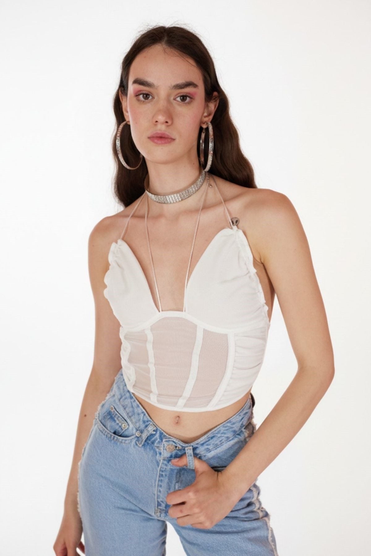 Sasha Bluse mit Rückenschnürung