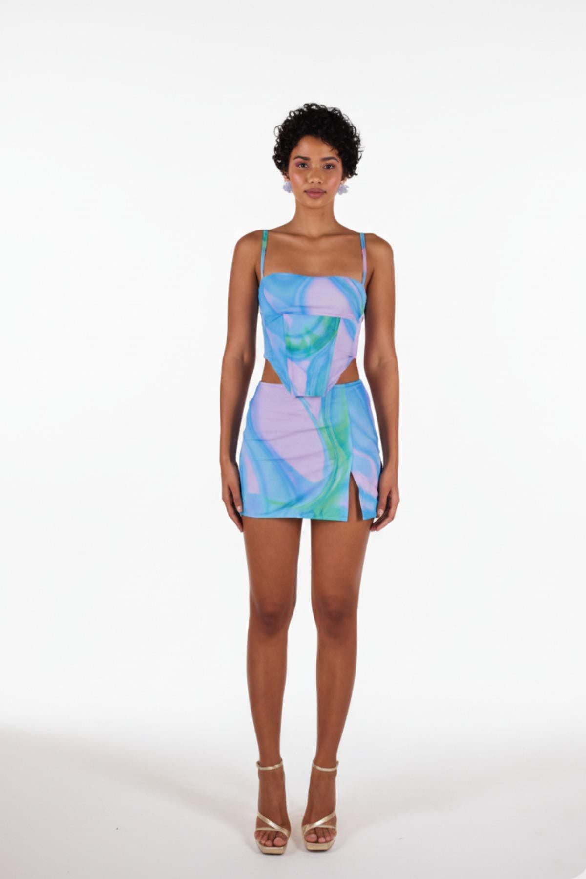 transparente Mini-Rock mit Schlitz