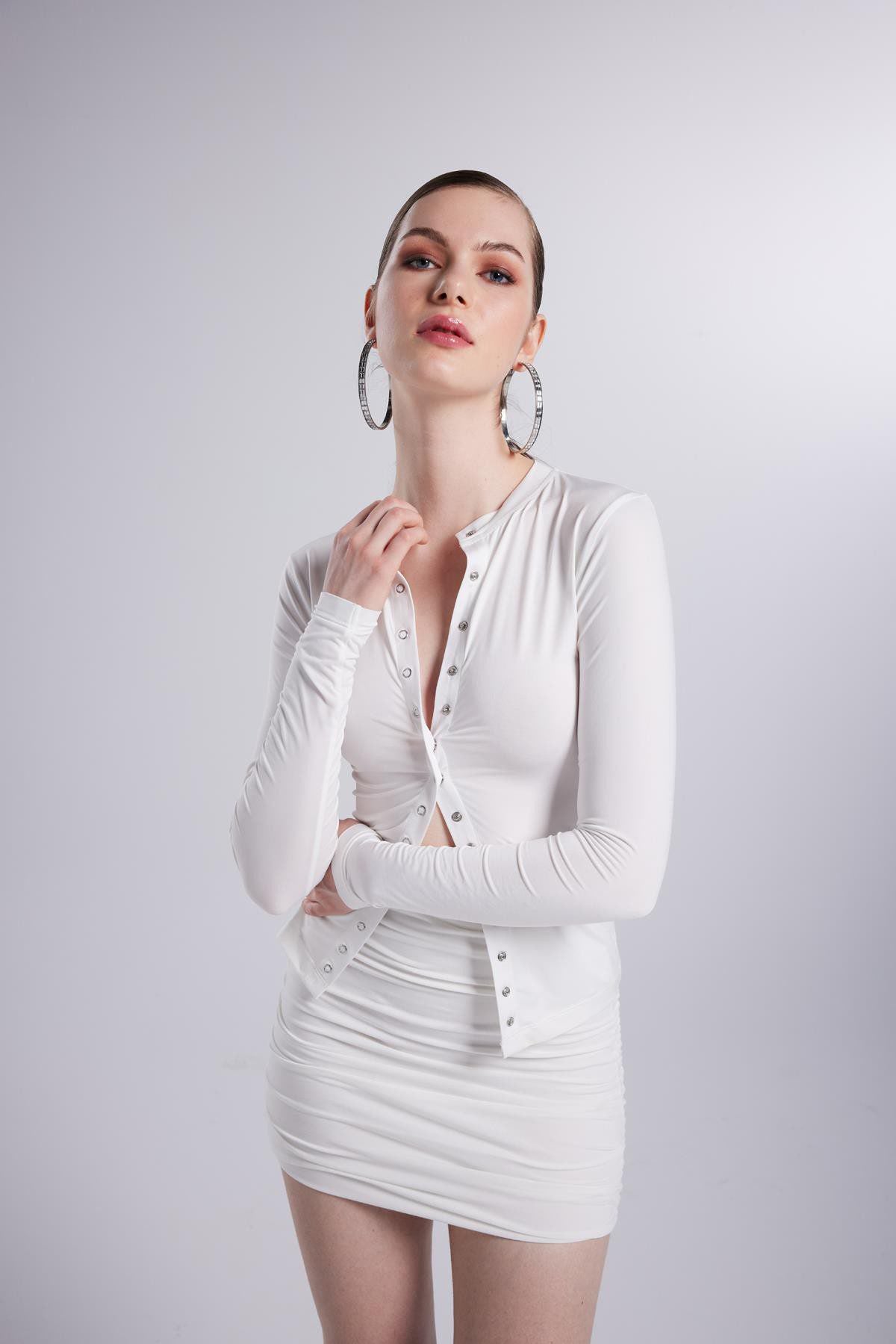 Snap Langarmbluse Anna