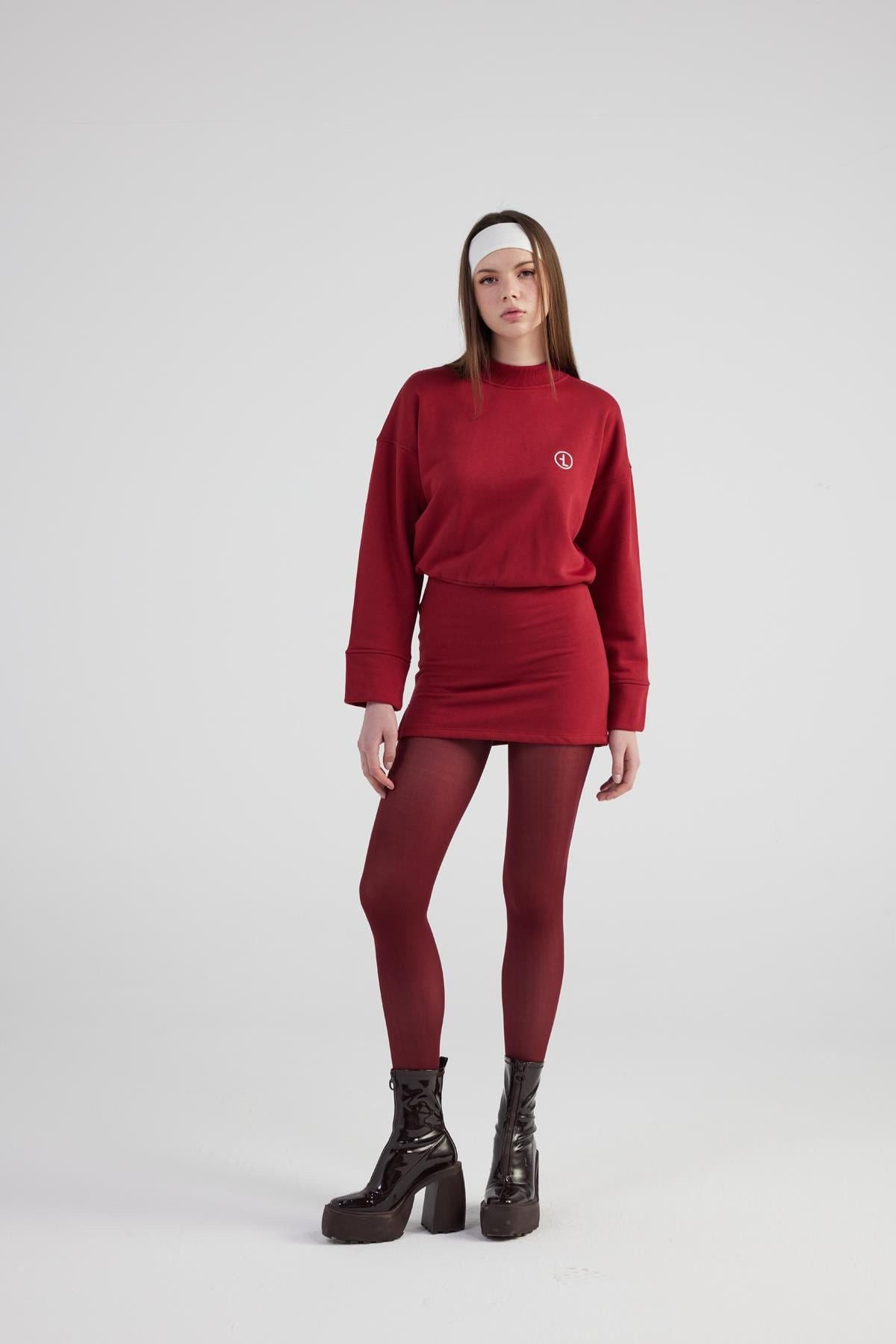 Mini-Kleid mit Schlitzstoff
