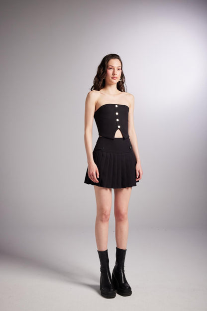 Knopf Detail Crop Top