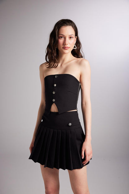 Knopf Detail Crop Top