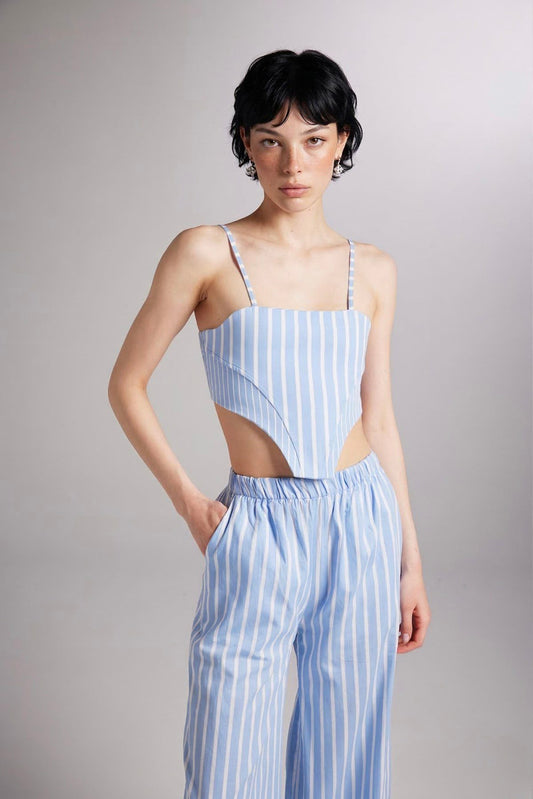 Gestreifter Harmony Poplin Bralette
