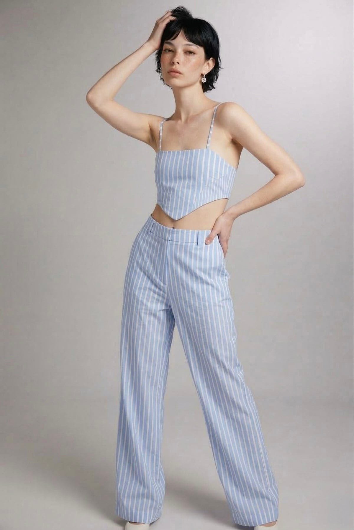 Gestreifter Harmony Poplin Bralette