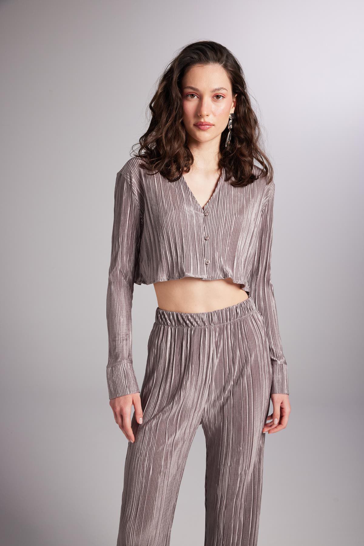 Bequeme Kurzarm Bluse Burgunderrot