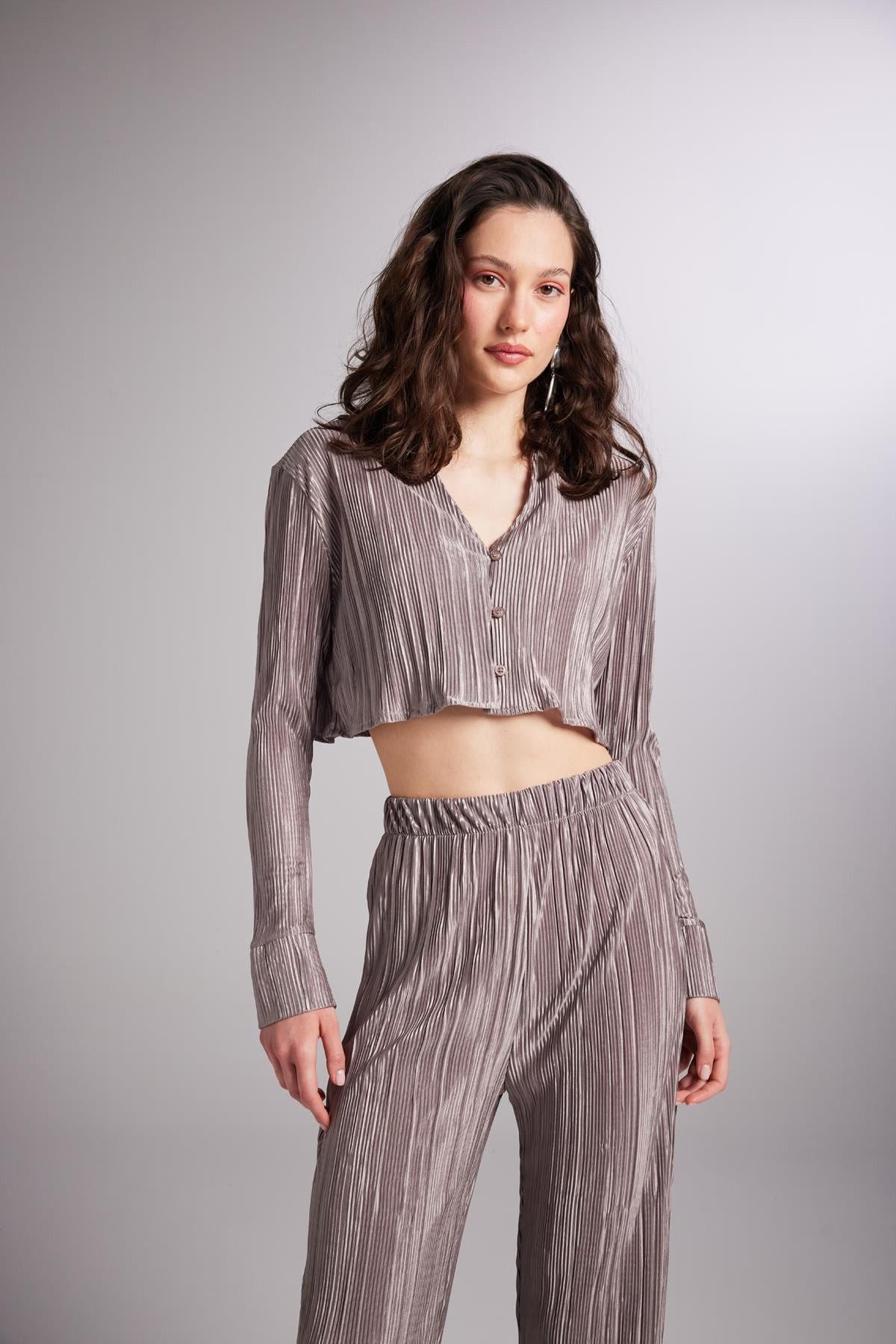 Bequeme Kurzarm Bluse Burgunderrot