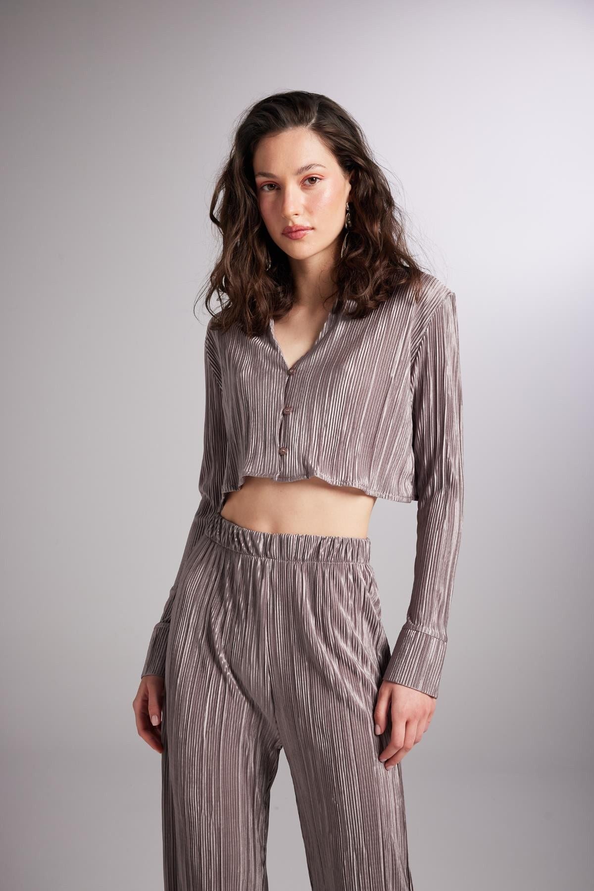 Bequeme Kurzarm Bluse Burgunderrot
