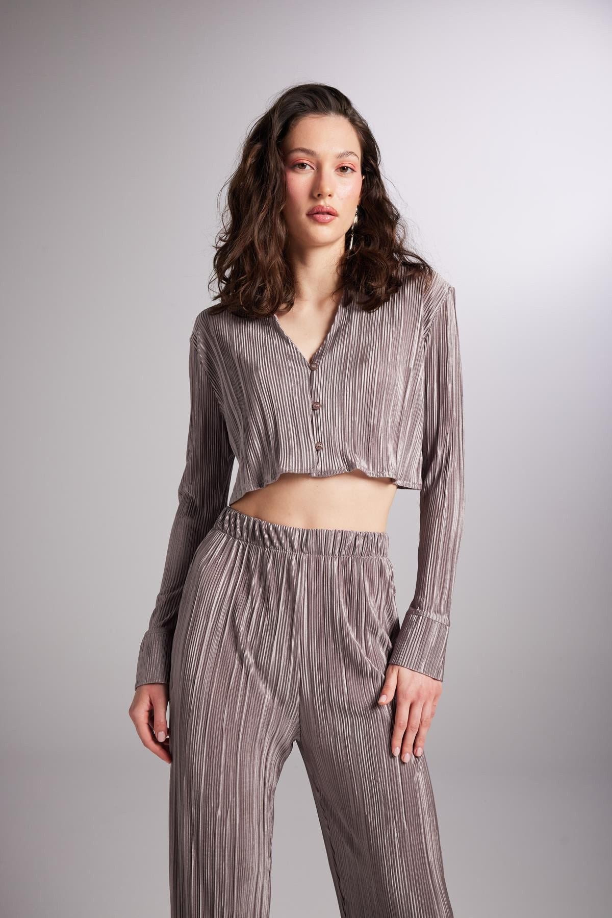 Bequeme Kurzarm Bluse Burgunderrot