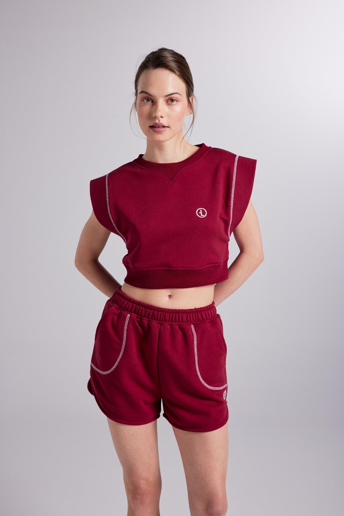 Kontraststich Crop Rhode T-Shirt