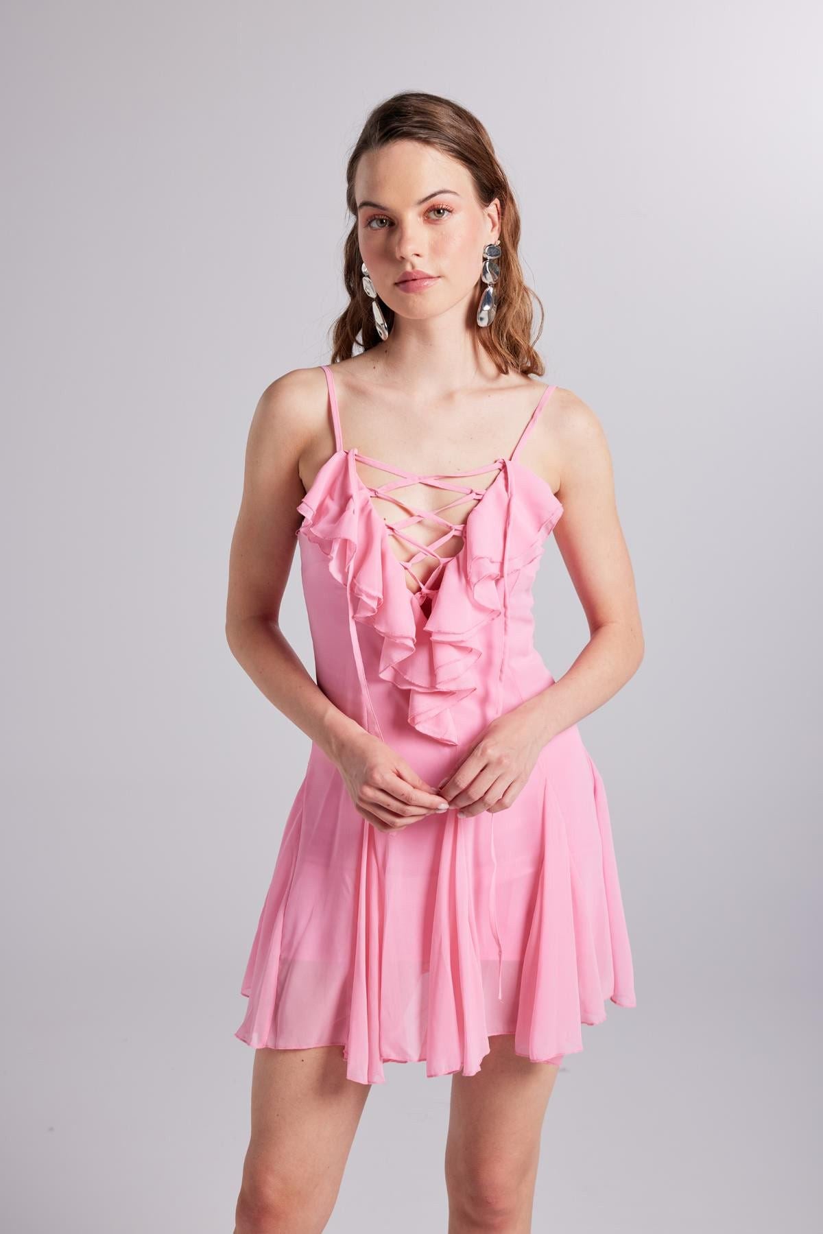 Rüschenshiffon Mini Sorento Kleid