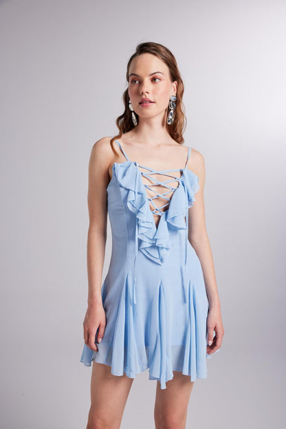 Rüschenshiffon Mini Sorento Kleid