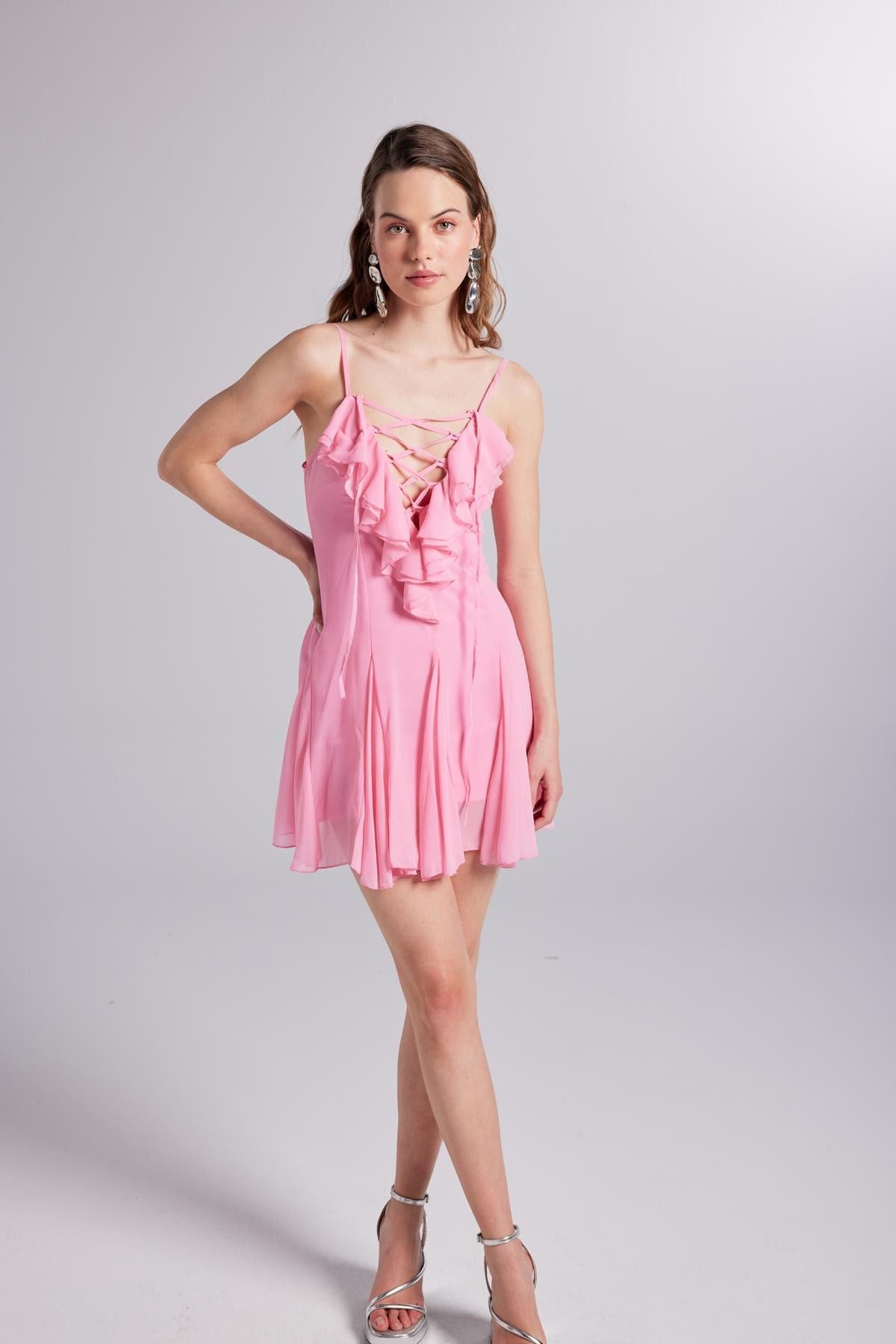 Rüschenshiffon Mini Sorento Kleid