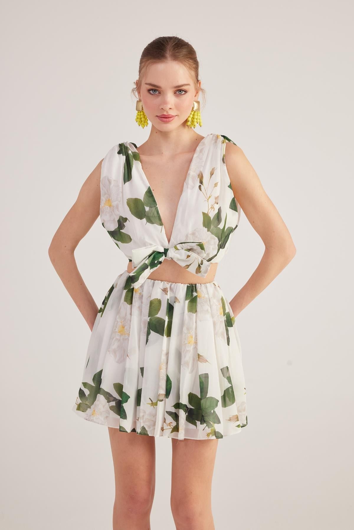 Blumenband Chiffon Set